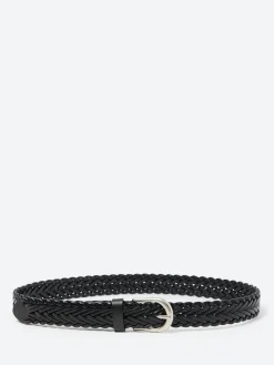 BEAMS PLUS - Braided Leather Belt in Black