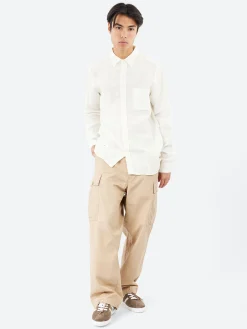 BEAMS PLUS - Button Down Chambray Shirt in White