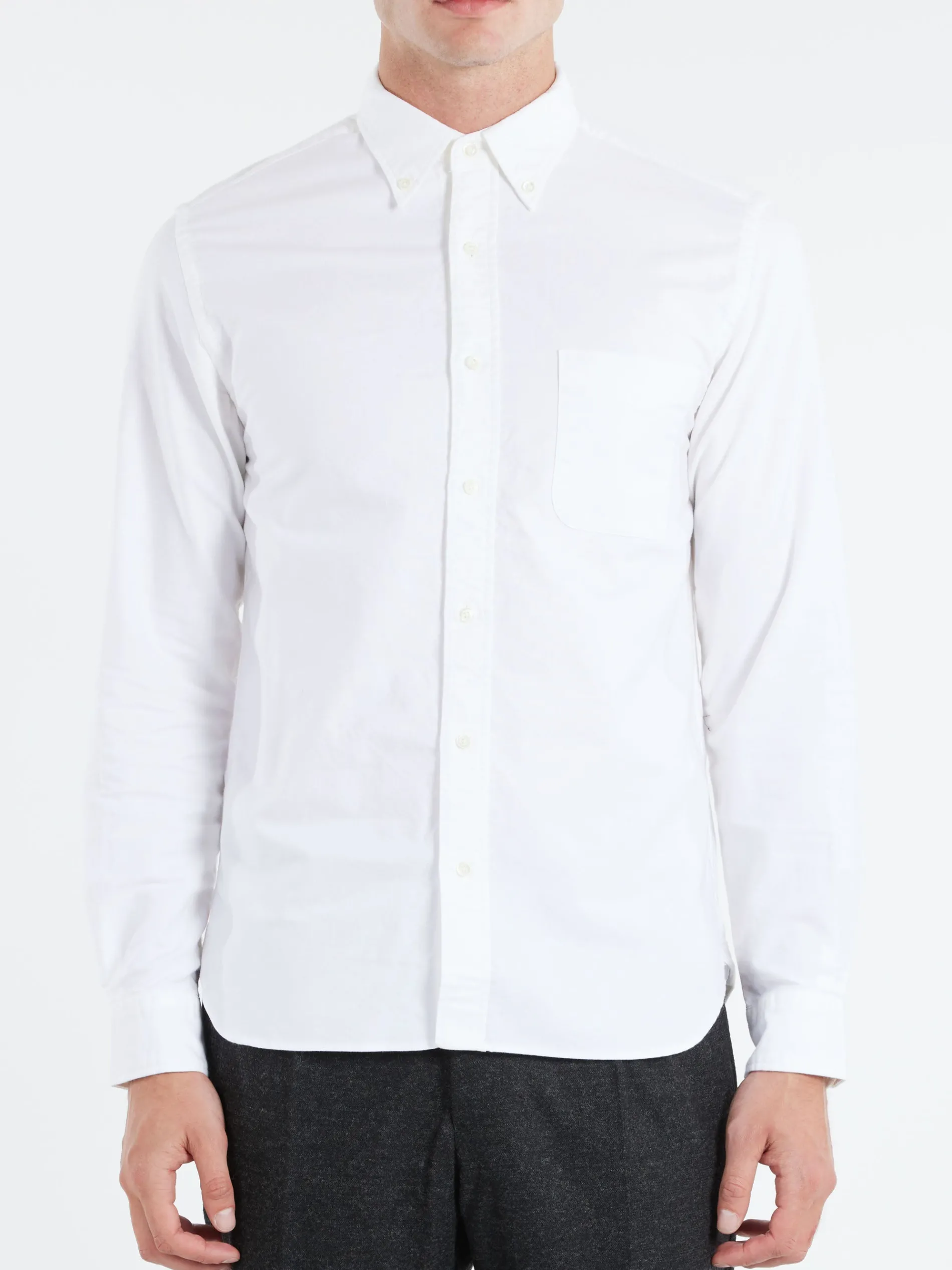 BEAMS PLUS - Button Down Oxford Shirt in White