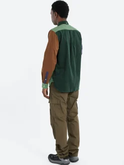 BEAMS PLUS - Button-Down Corduroy Panel in Green