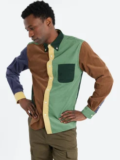 BEAMS PLUS - Button-Down Corduroy Panel in Green
