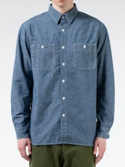 BEAMS PLUS - Chambray Work Shirt in Blue