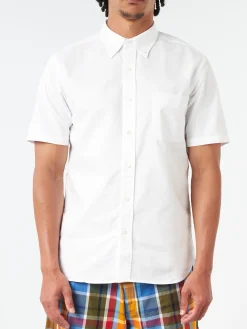 BEAMS PLUS - Coolmax Short Sleeve Button Down Shirt in White