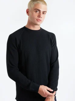 BEAMS PLUS - Crew Thermal in Black