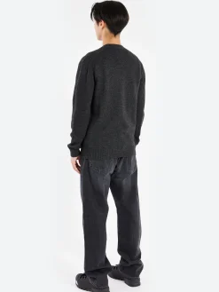 BEAMS PLUS - Elbow Patch Cardigan in Charcoal Grey