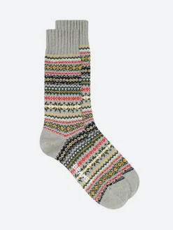 BEAMS PLUS - Fair Isle Socks in Grey Base