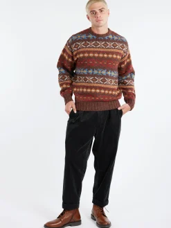 BEAMS PLUS - Fair Isle Sweater in Brown