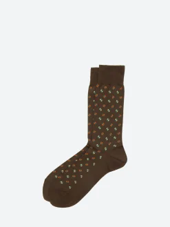 BEAMS PLUS - Fine Pattern Socks in Brown