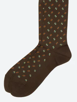 BEAMS PLUS - Fine Pattern Socks in Brown