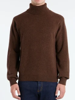 BEAMS PLUS - 9g Wool Turtleneck in Brown
