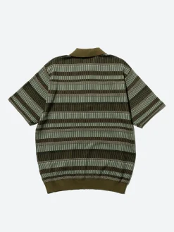 BEAMS PLUS - Half Zip Knit Polo in Olive