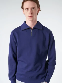 BEAMS PLUS - Half Zip Sweat in Navy