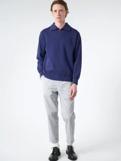 BEAMS PLUS - Half Zip Sweat in Navy