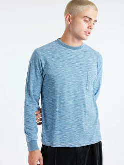 BEAMS PLUS - Indigo Slub Yarn Pocket Tee in Bleach