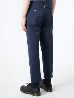 BEAMS PLUS - Ivy Seersucker Trousers in Navy Solid
