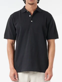 BEAMS PLUS - Knit Polo Shirt in Black