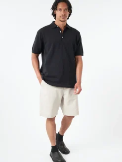 BEAMS PLUS - Knit Polo Shirt in Black