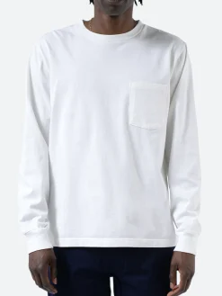 BEAMS PLUS - Long Sleeve Pocket Tee in White