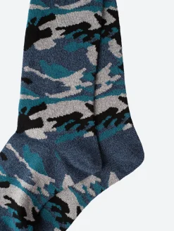 BEAMS PLUS - Melange Camo Socks in Blue