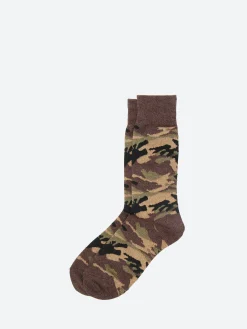 Beams Plus - Melange Camo Socks in Olive