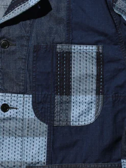 BEAMS PLUS - MIL Chore Jacket in Patchwork Indigo