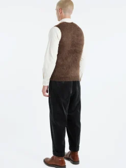 BEAMS PLUS - Mohair Argyle Vest in Brown