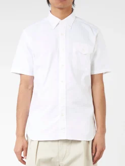 BEAMS PLUS - Oxford Short Sleeve Button-Down Shirt in White
