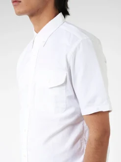 BEAMS PLUS - Oxford Short Sleeve Button-Down Shirt in White