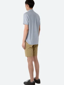 BEAMS PLUS - Oxford Short Sleeve Button-Down Shirt in Sax Blue