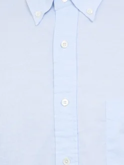BEAMS PLUS - Oxford Short Sleeve Button-Down Shirt in Sax Blue