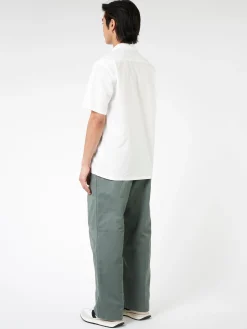 BEAMS PLUS - Pima Cotton Short Sleeve Open Collar Shirt in White