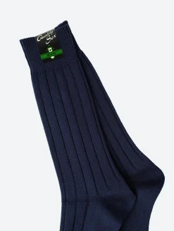 BEAMS PLUS - Rib Socks in Navy