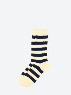 BEAMS PLUS - Rib Stripe Socks in White