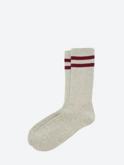 BEAMS PLUS - Schoolboy Socks in Grey and Burgundy