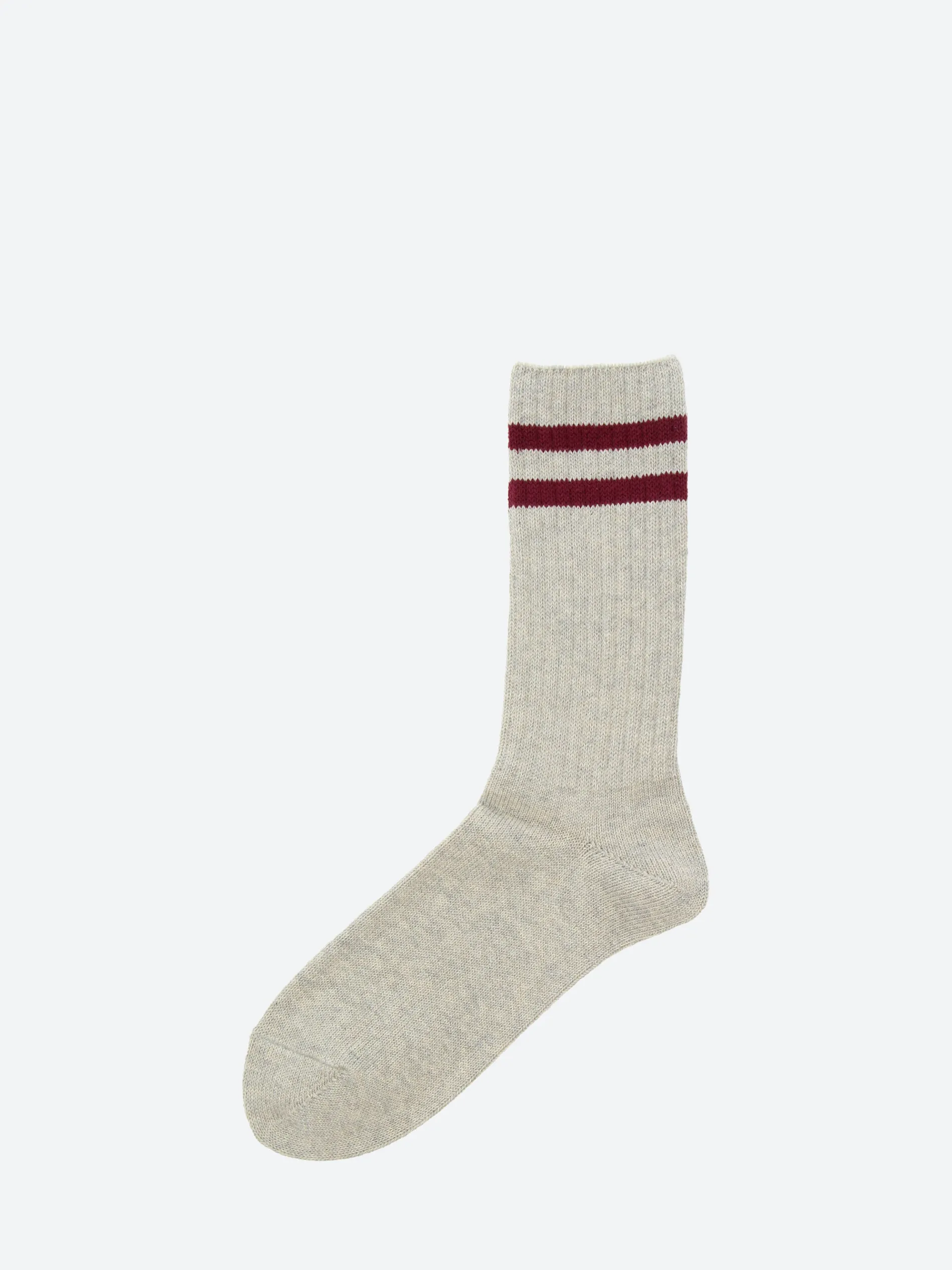 BEAMS PLUS - Schoolboy Socks in Grey and Burgundy