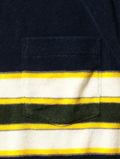 BEAMS PLUS - Stripe Pile Pocket Tee in Navy