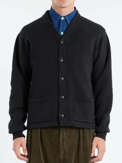 BEAMS PLUS - Sweat V Cardigan in Black