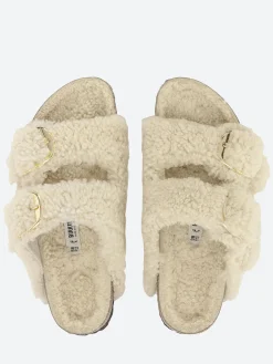 Birkenstock - Arizona Big Buckle Shearling in Eggshell Teddy