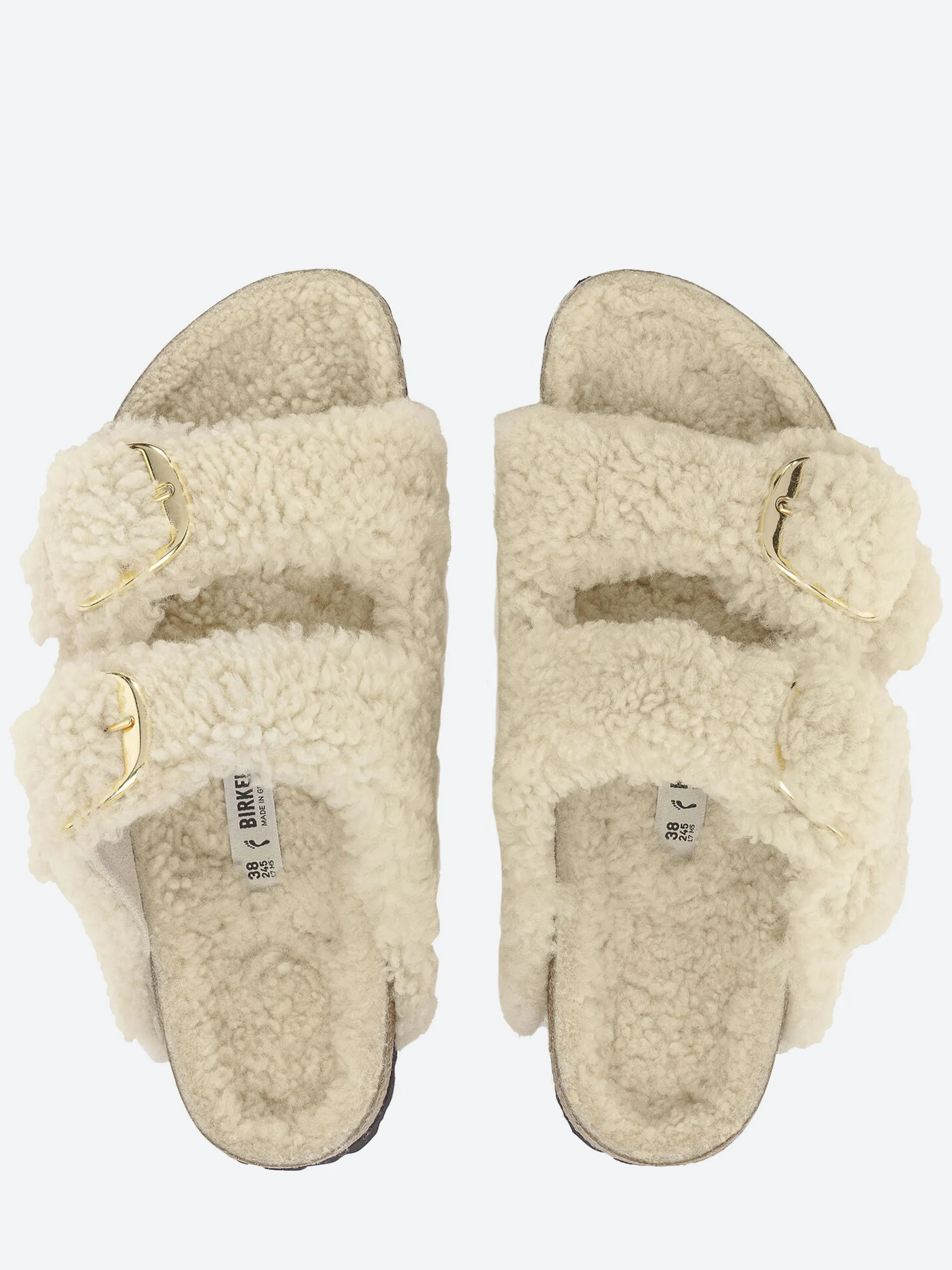 Birkenstock - Arizona Big Buckle Shearling in Eggshell Teddy