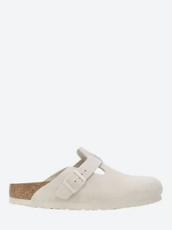 Birkenstock - Boston Soft Footbed (Narrow) in Antique White