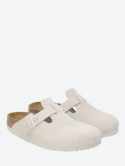 Birkenstock - Boston Soft Footbed (Narrow) in Antique White