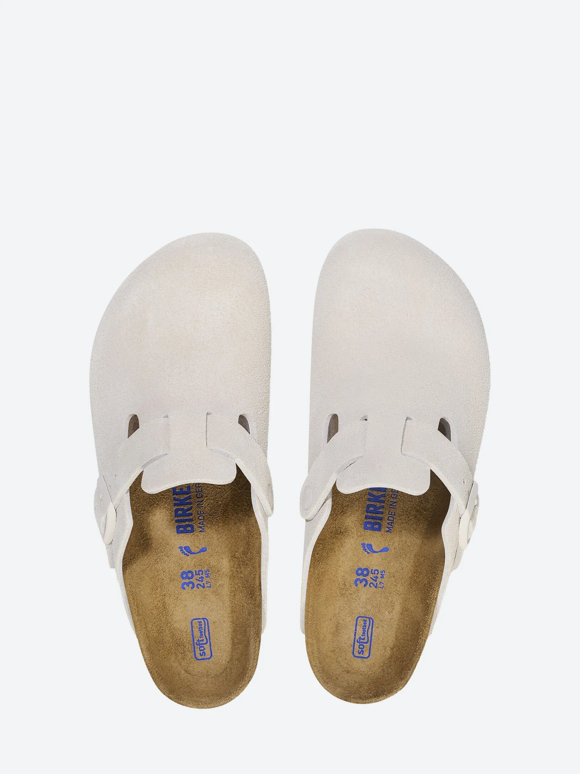 Birkenstock - Boston Soft Footbed (Narrow) in Antique White