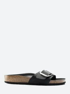 Birkenstock - Madrid Big Buckle Narrow (Oiled Leather) in Black