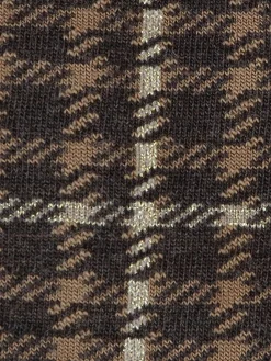 Bleuforêt - Check Pattern Wool Sock in Marmot (Brown)