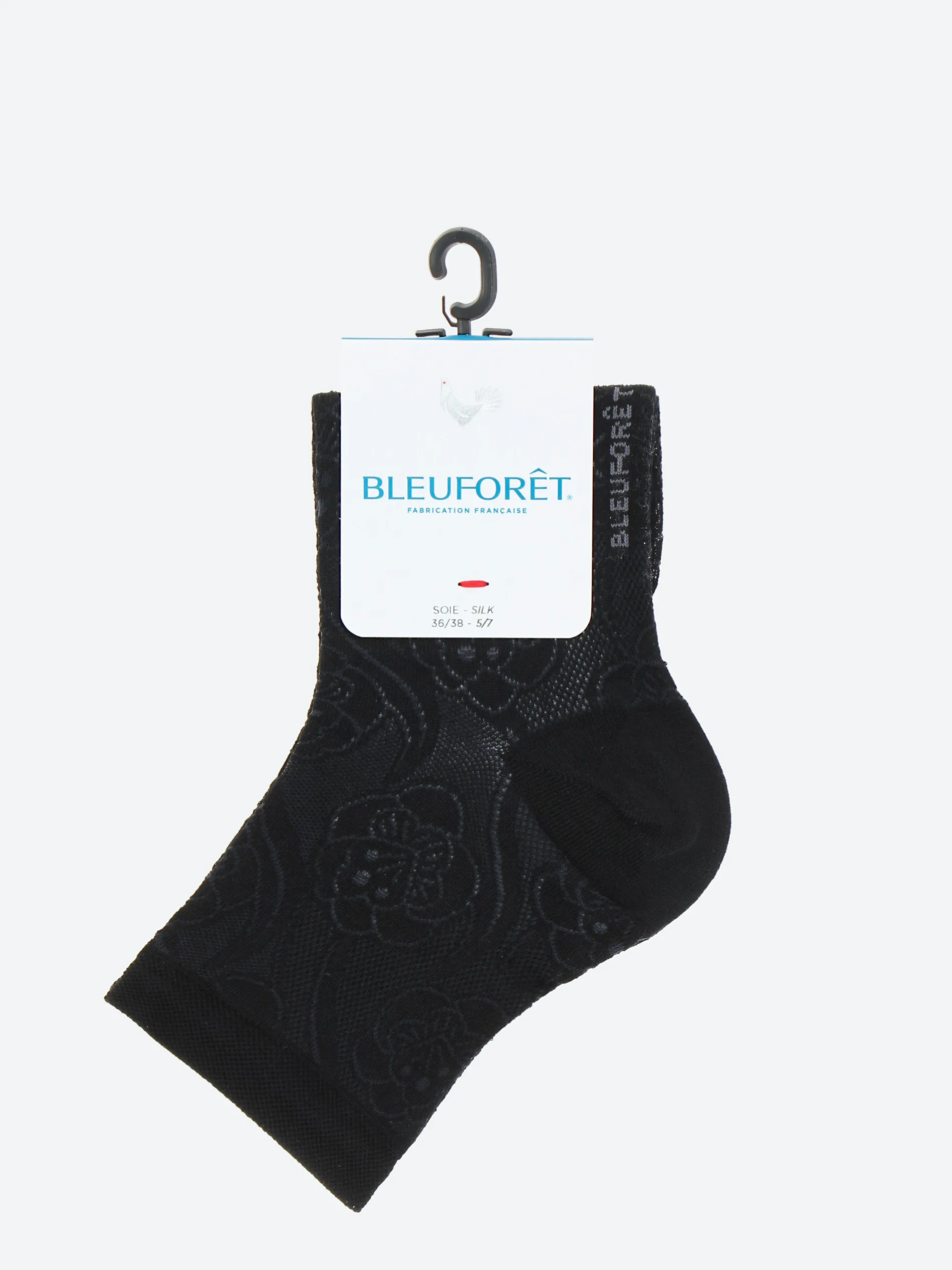 Bleuforêt - Lacy Silk Ankle Sock in Black