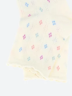 Bleuforêt - Short Small Diamond Openwork Socks in Off White