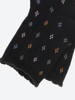 Bleuforêt - Short Small Diamond Openwork Socks in Black