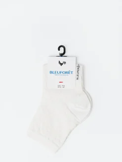 Bleuforêt - Silk Lace Trainer Socks in Snow
