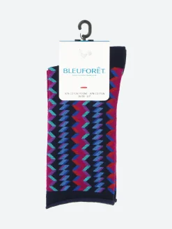 Bleuforêt - Velvet Cotton Socks in Marine
