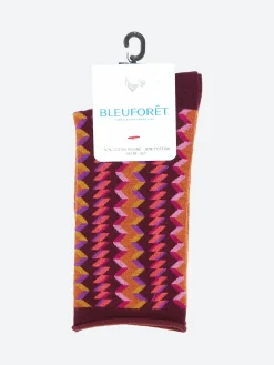 Bleuforêt - Velvet Cotton Socks in Plum